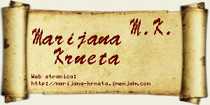 Marijana Krneta vizit kartica